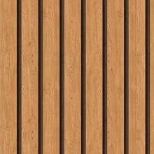 Adhesive Wallpaper With Ribbed Pattern, Natural Oak Wood, Medium Strips - Multicolored 7 - View 7
