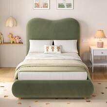 Upholstered Bed, Single Bed, Children's Bed 90 X 200 Cm, Hydraulic Functional Bed, Slatted Bed With Headboard And Large Storage Space, Upholstered Headboard In Green Velvet - Green + Velvet - View 1