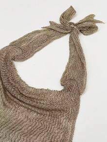 女士性感可爱 Y2K 闪亮露背针织毛衣背心，修身显瘦，吊带背心，适合春夏外出、俱乐部、海滩、约会、度假、乡村音乐会等场合。 - 金色 - 查看 8