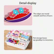 Kids Magnetic Building Block ToysGenérico Magnetic Puzzles Face Dress Up Travel Game Double Side Preschool Educational Learning Toy for Magnetic Dress up Puzzle Enhances Creativity and Learning Portable Face-Changing Show - Espectáculo de cambio de rostro - Ver 5