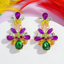 Bộ 1 đôi bông tai dáng dài chủ đề lễ hội - Thiết kế mặt nạ/chai sâm panh/hoa ly, trang sức lễ hội dành cho nữ, món quà tuyệt vời nhất cho đeo hàng ngày và các dịp tiệc tùng. - Nhiều màu - Xem 5