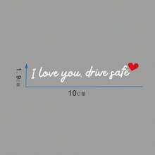 我爱你潜水个性化创意文字汽车后视镜/化妆镜装饰贴纸，乙烯基材质，防水防晒，无残留 - 彩色 - 查看 10