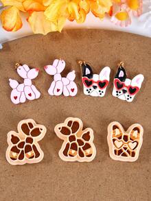 Cortador de arcilla de polímero para el Día de San Valentín para hacer joyas, herramienta de arcilla para pendientes de amor. Cortador de arcilla con colgante de perro lindo, juego de manualidades y fabricación de joyas - Cortador de arcilla - Ver 7