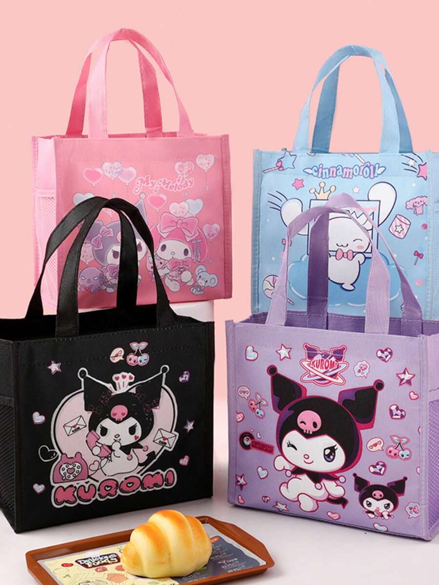 SANRIO 三丽鸥酷洛米大容量保温午餐包 - 防水手提包，学生适用，带加厚铝箔内衬的保温便当盒，可重复使用的保冷袋，适用于辅导、工作、野餐、露营、返校等场合，可爱卡通图案，时尚实用日常食品收纳手提包午餐盒保冷袋，男女皆宜，适合野餐、上学等场合，也是送给女性的礼物。 - 彩色 - 查看 1