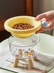 1 bát ăn cho thú cưng bằng tre hai lớp chất lượng cao, chống tràn, bảo vệ cổ cho mèo/chó, bát ăn cho mèo nâng cao dùng trong nhà. - nhiều màu - Xem 6