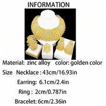 High Quality Classic Design Gold Plated Jewelry Set For Women Tricolor Necklace Earrings Bangle And Ring For Wedding Party Gift Or Daily Wear