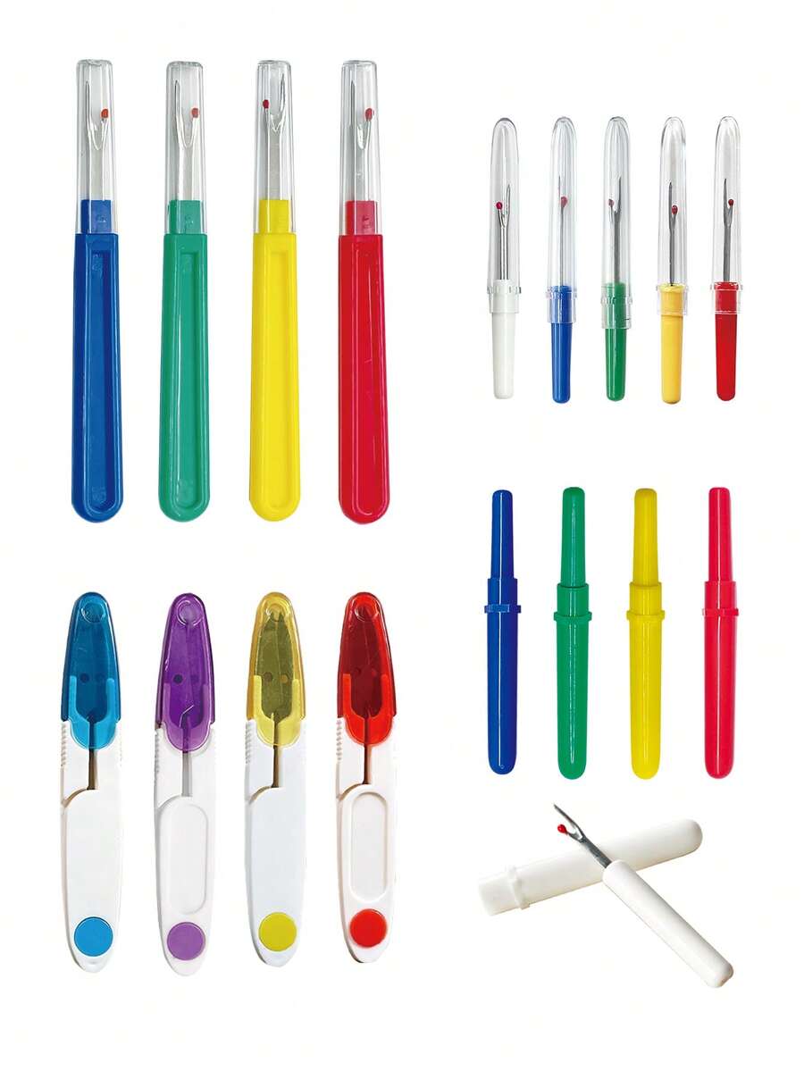 3/4/5件套快速拆线工具套装，粗/细线头拆线器，大/小纽扣开扣器，缝纫线头拆线器