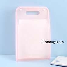 An Accordion File Organizer, Multi-Compartment Labeled File Organizer, Suitable For A4 Paper, For Receipts In Home And Office File Organization. - Blue and White - View 31