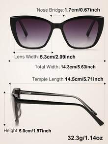 1pcs Ladies' Bifocal Reading Sunglasses, Oversized Cat Eyes, Fashionable Sun Shading Reading Glasses Integrated With Spring Hinged Glasses - 太陽雙光 - 查看 2