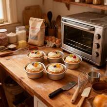 1个/5个/10个铝制船形挞模，铝制迷你挞盘，不粘迷你派盘，布丁模具，烘焙工具，厨房小工具，厨房配件，家用厨房用品 - 彩色 - 查看 10