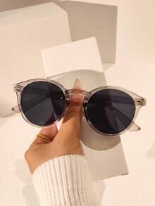 1/3/5pcs Unisex Casual Ombre Retro Round Eyeglasses Set, Versatile For Outfits, Street Style, Travel, Beach - Multicolor - View 4