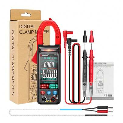 Aneng Multímetro digital Pinza Amperimetro con pantalla a color De 6000 Cuentas Profesional Lcd Temperatura Capacitancia Voltimetro Portátil DC/ac 600V/200A 60MΩ St212