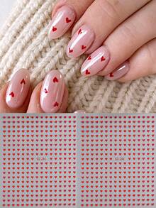 6/2pcs Mini Red Heart Nail Stickers, 6 Colors, Shiny Heart Design, Korean/Japanese Style, Cute & Charming, Y2K Valentine's Day Nail Decor, Self-Adhesive Nail Stickers, Nail Salon Accessories, DIY - Multicolor - View 13