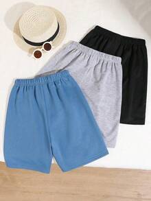 青少年男孩卡通印花直筒宽松针织短裤 - 彩色 - 查看 2