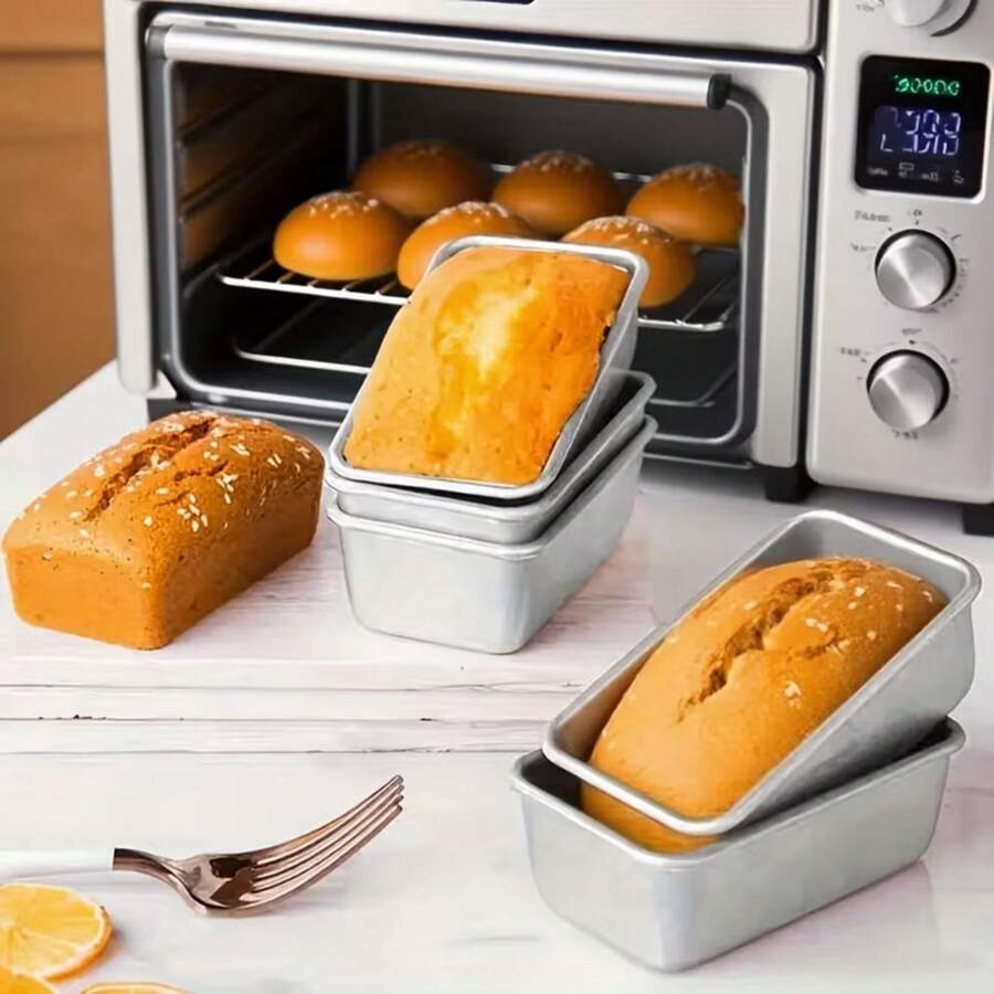 高品质不粘铝制面包烤盘套装 - 易于清洁，长方形烤盘，是烘焙完美形状面包的理想之选。适用于烘焙面包、吐司和蛋糕。是父亲节、婚礼、圣诞节、感恩节和家庭聚会的绝佳礼物。 - 彩色 - 查看 1