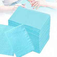 20/50 piezas Alfombrillas desechables impermeables para arte de uñas, 13"X18" - Almohadillas plegables impermeables de 3 capas para mesa de arte de uñas, adecuadas para práctica en salón de uñas, cubiertas de bandeja dental y cubiertas de mesa de uñas - Multicolor - Ver 12