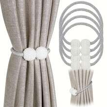 1pc/2pcs/4pcs Polyester Braided Rope Curtain Tie Backs, Multiple Colors & Sizes Available, Suitable For Curtain Fixing And Decoration