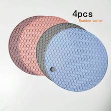 4pcs Multipurpose Heat Resistant Round Silicone Mats, Non-Slip Pads For Hot Pots And Pans, Colorful Silicone Mats For Hot Dishes And Dining Table, Suitable For Restaurant Accessories And Picnic Blankets, Extra Large Heat Resistant Silicone Mats For Kitchen Countertops - Multicolor - View 8