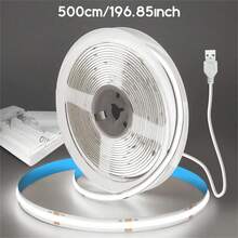 1 Stück 5V COB LED Lichtstreifen mit Batteriebox - flexibel & kürzbar, warmweiß/weiß, batteriebetrieben (Batterien nicht enthalten) für Schlafzimmer, Küche, Wohnzimmer, Fantasy-Themen Dekoration, LED Beleuchtung für Schlafzimmer, Küchenbeleuchtung, moderne Beleuchtung, Schaltersteuerung - COB-LED-Streifen - Übersicht 14