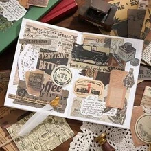 Nostalgic Vintage Style Paper, High-Quality Retro Paper, INS Style Background Paper, Scrapbooking Decorative Paper Pack - Multicolor - View 4