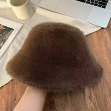 Women's Fisherman Hat For Autumn And Winter, Thickened And Warm Bucket Hat, Suitable For Casual Outings, Shopping, And Leisure In Winter. - 黑咖啡 - 查看 2