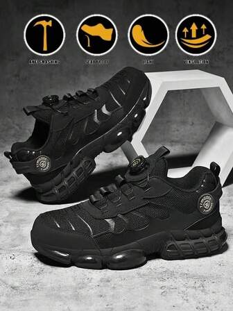 Halkfria, punkteringsfria, lätta arbetsskor med stålhätta, moderiktiga andningsbara halkfria skyddsskor, arbetsstövlar med luftkudde och stålhätta för män och kvinnor