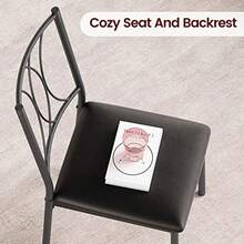 Juego de comedor estilo rústico de 3 piezas, mesa para 2 personas con 1 mesa de comedor y 2 sillas tapizadas, mesa de cocina con estructura de metal, juego de comedor, mesa de comedor y sillas, marrón rústico - Marrón - Ver 5