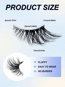 7 Pairs Half Lashes 17mm Cat Eye Look Tail Elongated Lashes 3/4 Corner False Lashes Natural Fox Eye Lashes - màu đen - Xem 4