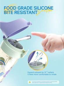 Zeehoo. 儿童水瓶，PPSU材质，双盖设计（吸管/直饮），多重防漏功能，耐热，轻便防摔，无异味，可爱怪兽图案 - 粉色 - 查看 5