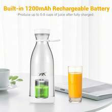 Portable Blender, Portable Juicer, Fashion Portable Blender For Shakes And Smoothies 11.8 Oz, USB Fast Charging Mini Mixer Bottle,Take It For Traveling, Outdoor, Gym, Office, Cars, Gift - trắng - Xem 6