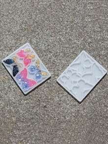 1pc Butterfly Mirror Pendant Casting Silicone Mold, Moth Butterfly Insect Series Pendant Dripping Resin DIY Earrings Pendant Silicone Mold - White - View 4