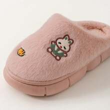 Zapatillas cálidas de algodón para niños, zapatillas de algodón antideslizantes con parte inferior de PVC con bonito patrón de animales para interiores y exteriores, código 28-37 - Grafito - Ver 8