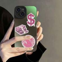 50 piezas Pegatinas creativas de dinero rosa de dibujos animados pintadas a mano DIY para fundas de teléfono, cuadernos y decoraciones de guitarra - Multicolor - Ver 5