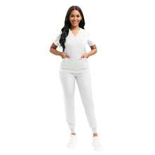 Pijama Quirurgica Conjunto Medico Anti Fluidos Jogger, Scrub - Blanco - Ver 5