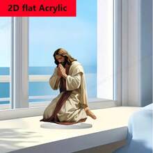 Statua in acrilico di Gesù in preghiera - Decorazione unica per casa, ufficio, camera da letto e caffè - Adatta per persone religiose e amanti dell'arte - Regalo perfetto per celebrazioni religiose e per il riscaldamento della casa - Multicolore - Visualizzare 2