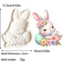 Easter Rabbit Silicone Cake Mold Adorable Bunny Shaped Baking Molding Tool For Chocolate Candy Pastry DIY Decorating - Multicolor - View 3