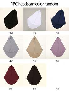 1pc Women's Solid Color Elastic Chin Cover Headscarf, Can Be Used As Robe, Headscarf, Veil, Suitable For Daily Wear, Breathable And Comfortable, Can Be Used As Lining For Headscarf Or Veil. - Solid Color - View 26
