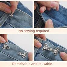 2/6件装女士裤腰束带 - 牛仔腰部束带夹和别针，收腰，可调节腰夹 - 彩色 - 查看 7