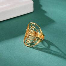 Metatron - Stainless Steel Ring For Women, Archangel Design, Metatron, Hollowed-Out Protection Statement, Stainless Steel Ring - 空氣 - 查看 4