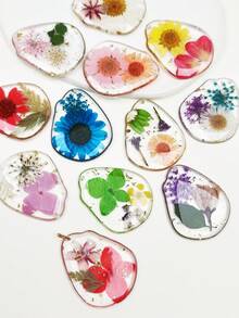 2 piezas Colgante de flor de 12 meses dulce, colgante de flor natural, colgante de flor transparente, para hacer joyas DIY y como colgante decorativo, adecuado como regalo de cumpleaños, regalo del Día de la Madre, se puede usar para collares, aretes, llaveros, encantos de bolso - Colgante de flor de cumpleaños - Ver 4