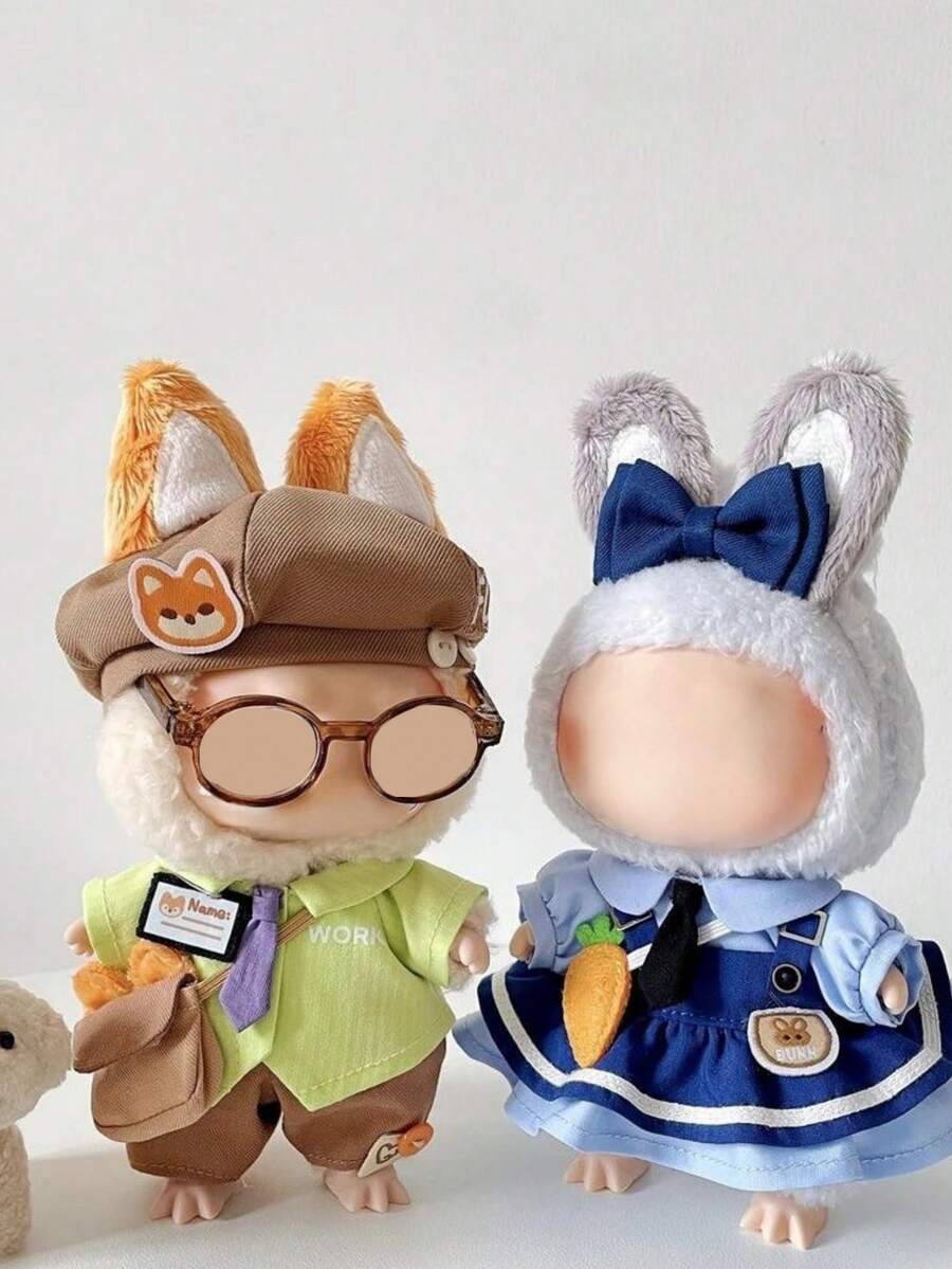 一套可爱的3D尼克和朱迪角色娃娃服装,专为La Bubu娃娃设计,适合15-17厘米的布偶。服装包含警官朱迪·霍普斯(兔子)和警官尼克·王尔德(狐狸)。这些迷人又充满趣味的配件是生日、周年纪念日或节日庆典的完美礼物。 - 彩色 - 查看 1