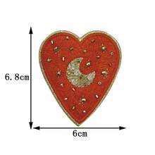 1件手工串珠爱心眼睛布贴水钻刺绣装饰配件，适用于服装、包包、鞋子，DIY胸针和徽章，个性化时尚装饰，理想的节日圣诞礼物，送给亲朋好友 - 彩色 - 查看 18