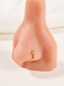 1 chiếc khuyên mũi giả kiểu Boho nhiều kiểu dáng dành cho nữ, mạ vàng, dạng kẹp, khuyên mũi giả đính đá CZ, không cần xỏ lỗ, trang sức quà tặng lễ hội, ngày Valentine. - Vàng - Xem 16