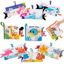 4 Themes Montessori Sensory Touch Fabric Books, Interactive Early Education Plush Toys, Suitable For 0-12 Months Newborns - Multicolor - View 3