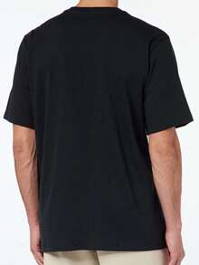 Estimación del Esposo para HombresCamiseta de algodón negra de 51.43 metros - Cómoda, de manga corta, cuello redondo, lavable a máquina, ideal para luna de miel y atuendo casual, camiseta de boda|Camiseta de cuello redondo|Material transpirable - Negro - Ver 3