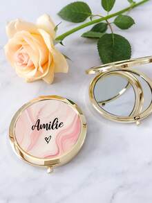 Customized Makeup Mirror, Customized Portable Makeup Mirror. Makeup Mirror With Customizable Patterns And Text, Customizable Mini Pocket Makeup Mirror With Name, Personalized Bridesmaid Mini Makeup Mirror - Multicolor - View 9