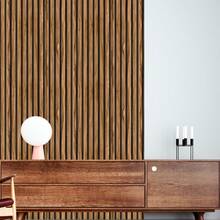 Adhesive Wallpaper With Rustic Oak Wood Ribbed Pattern, Thin Strips - Multicolor - View 21