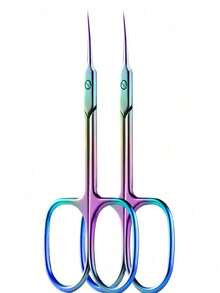 2/4Pcs Cuticle Scissors Stainless Steel Fine Curved Blade Cuticle Nipper Trimming Eyebrow Eyelash Dry Skin Manicure Tools - Multicolor - View 11