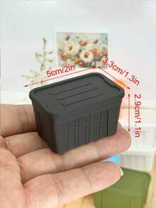 Mini House Storage Box, Miniature Model Food Toy Storage Box, Realistic Lidded Micro Crate, Plastic Bucket Model, Model House Decor, Small Jewelry Storage Box, Ideal For Storing Tiny Household Items - Perfect For Decorating Your Dollhouse - Multicolor - View 7