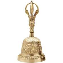 Campana de Meditacin Budista Tibetana Dorje Vajra, Campanas de Oracin Hechas a Mano, Latn para el Templo, Boda en Casa - dorado - Ver 1